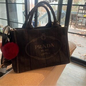 Prada Black Denim Tote